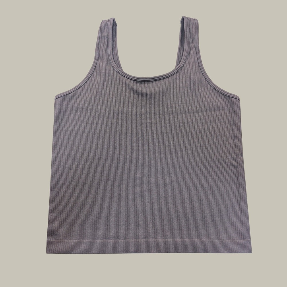 A New Day Tank Top XXL Purple Ribbed Seamless Scoop Neck Stretch Basic